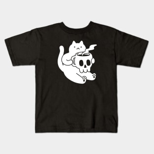 Cat and Skull Mug Kids T-Shirt